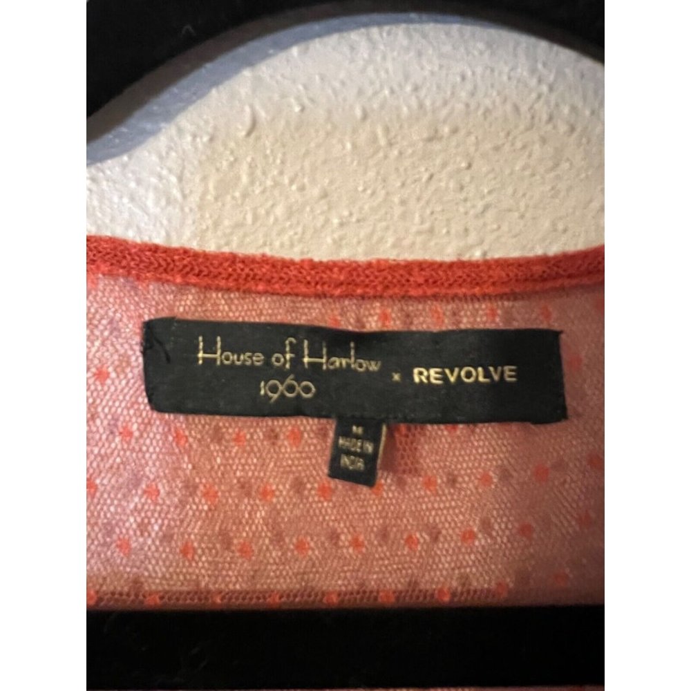 House of Harlow Sheer Tiered Maxi Dress M Medium Burnt Orange Festival - Picture 12 of 15